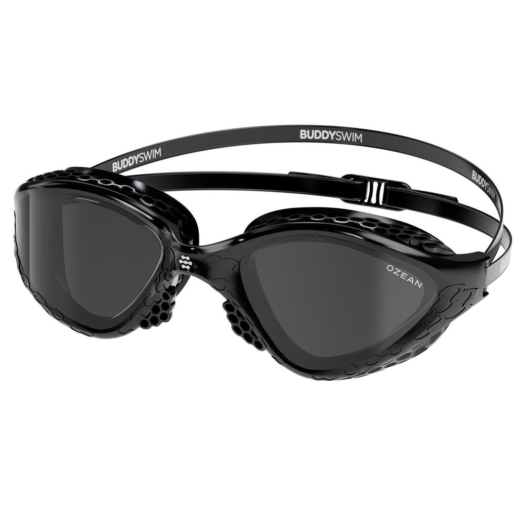 Ozean Swimming Goggles for Open Water and Triathlon Black/Smoke