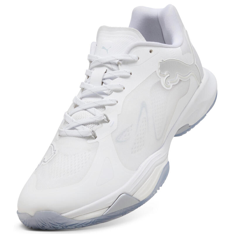 Buty do piłki ręcznej unisex Vantage NITRO™ PUMA White Silver Ash Gray Metallic