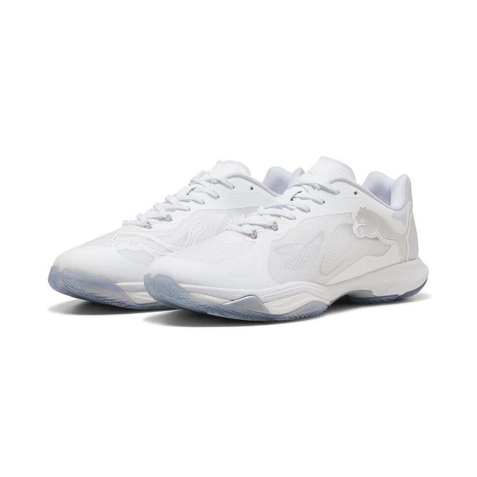 Buty do piłki ręcznej unisex Vantage NITRO™ PUMA White Silver Ash Gray Metallic