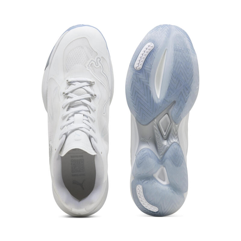 Buty do piłki ręcznej unisex Vantage NITRO™ PUMA White Silver Ash Gray Metallic