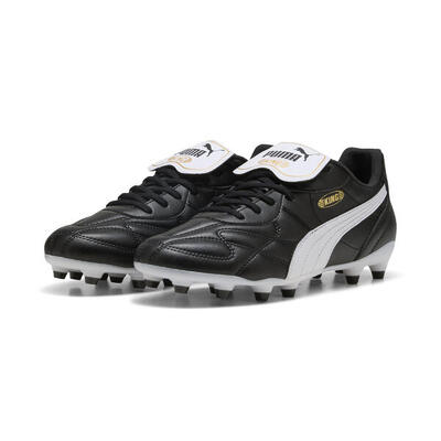 King top fg/ag voetbalschoenen uniseks puma black white gold