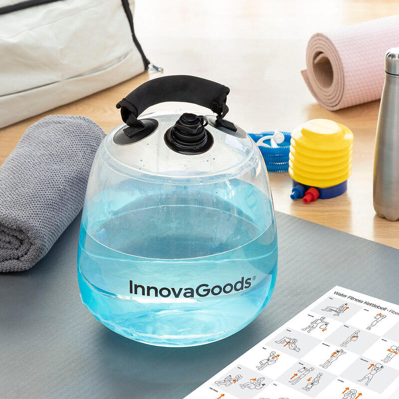 Wodny kettlebell do treningu fitness z instrukcją ćwiczeń InnovaGoods PVC