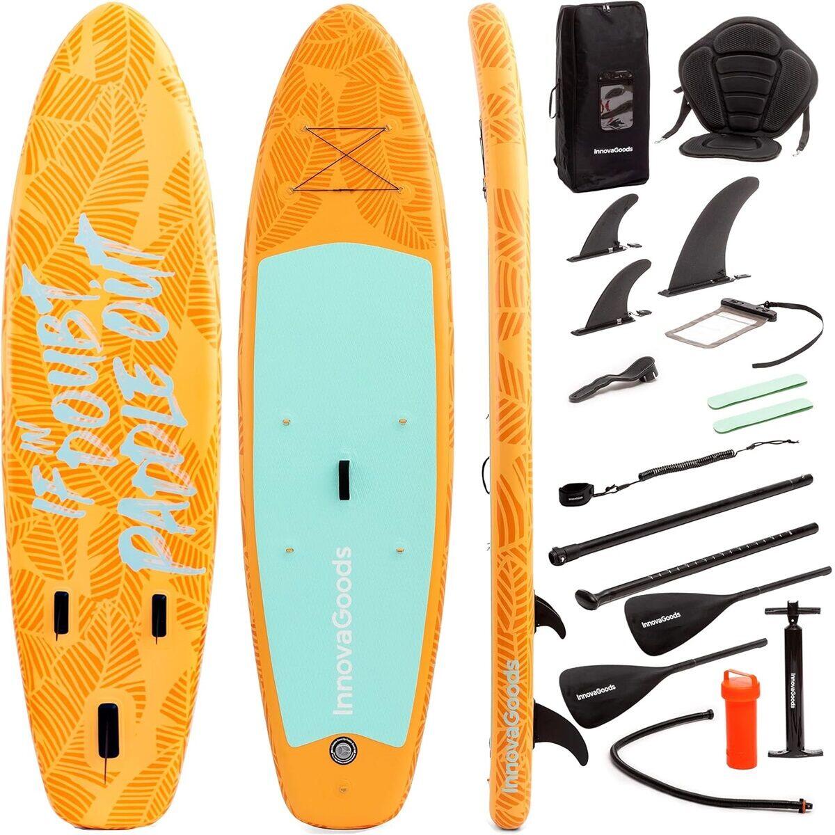 INNOVAGOODS 2-in-1 Opblaasbaar SUP-board met Zitje en Accessoires InnovaGoods Oranje