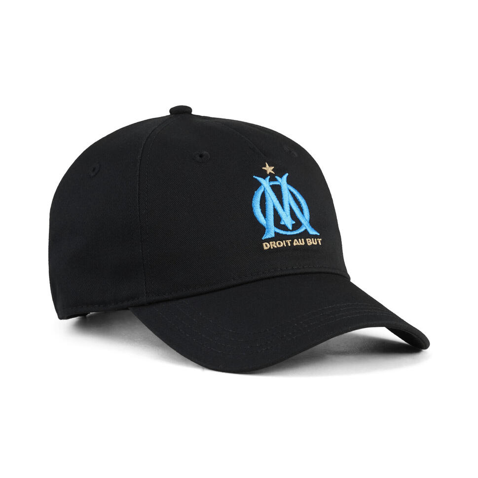 Czapka z daszkiem Essentials Olympique Marsylia PUMA Black Bleu Azur Blue