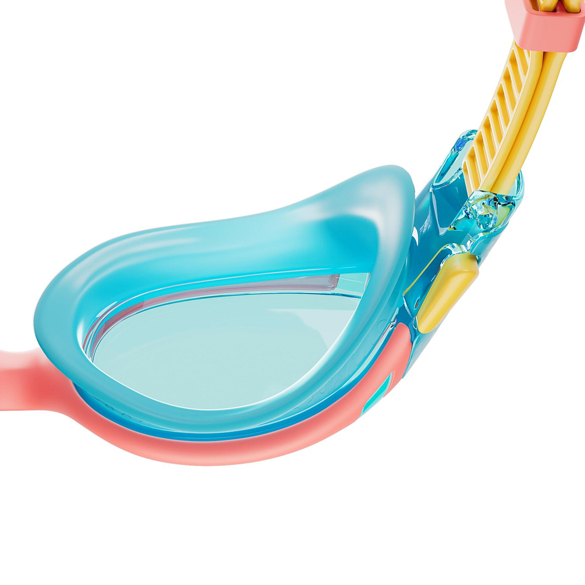 "2.0" Passt sich dem Gesicht an Schwimmbrille 2024 für Kinder Blau/Gelb 4/4