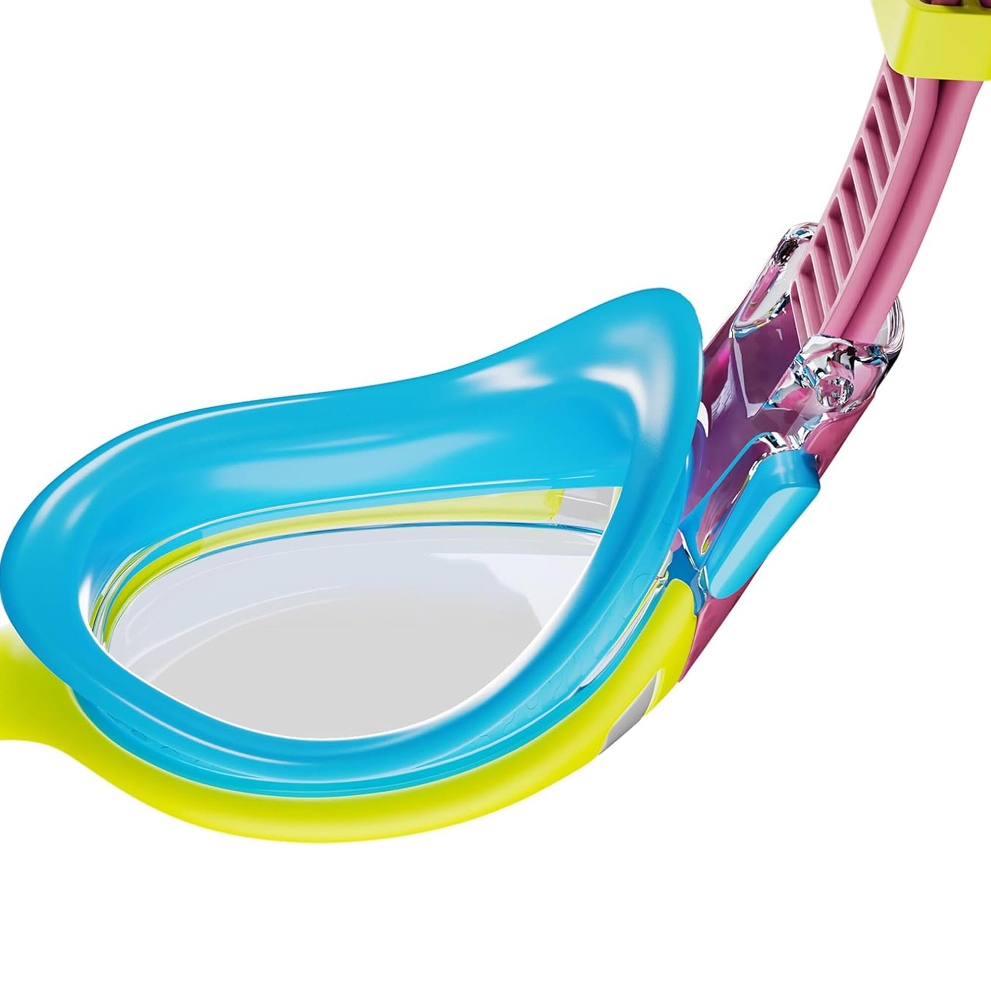 "2.0" Passt sich dem Gesicht an Schwimmbrille 2024 für Kinder Gelb/Pink 4/4
