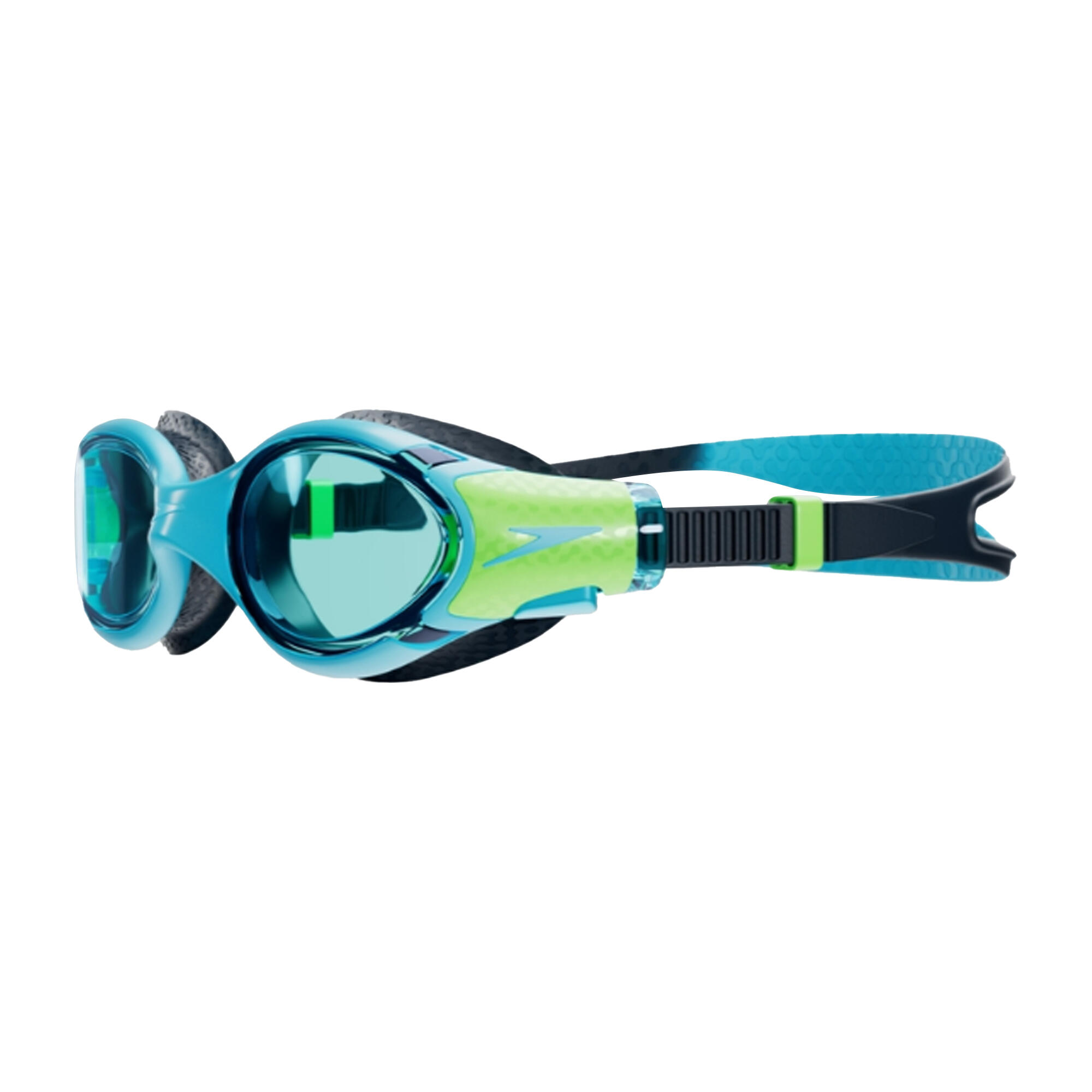 "2.0" Passt sich dem Gesicht an Schwimmbrille 2024 für Kinder Blau/Grün 3/4
