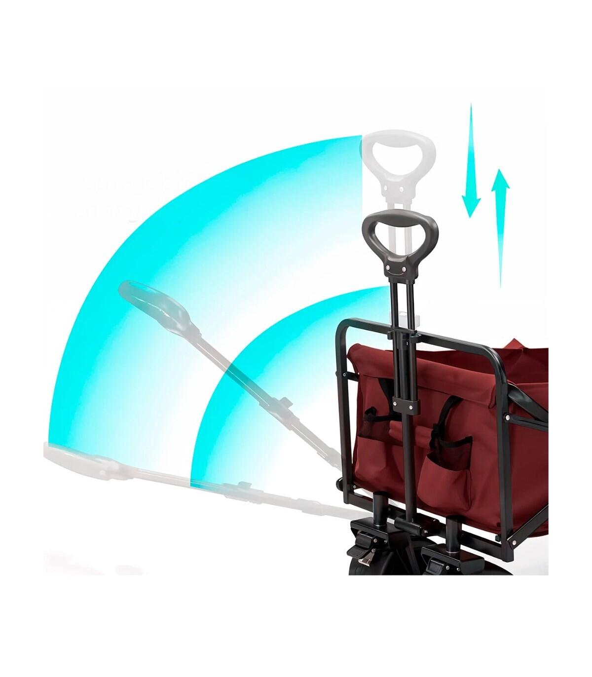 Chariot pliant Kol Outdoor pour plage et camping, 150L, ​​charge max 100 kg 4/7