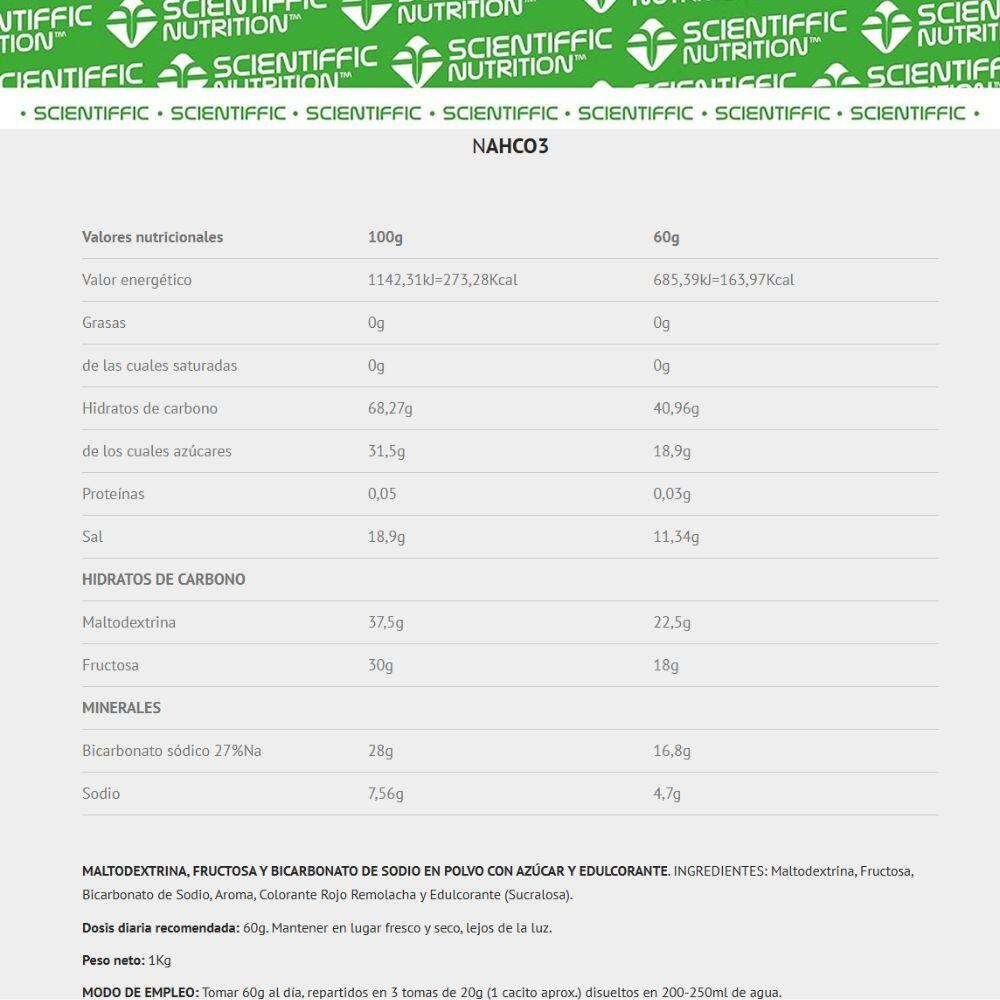NAHCO3 Maltodextrin Fructosa 1Kg Frutos Rojos Scientiffic Nutrition 3/3