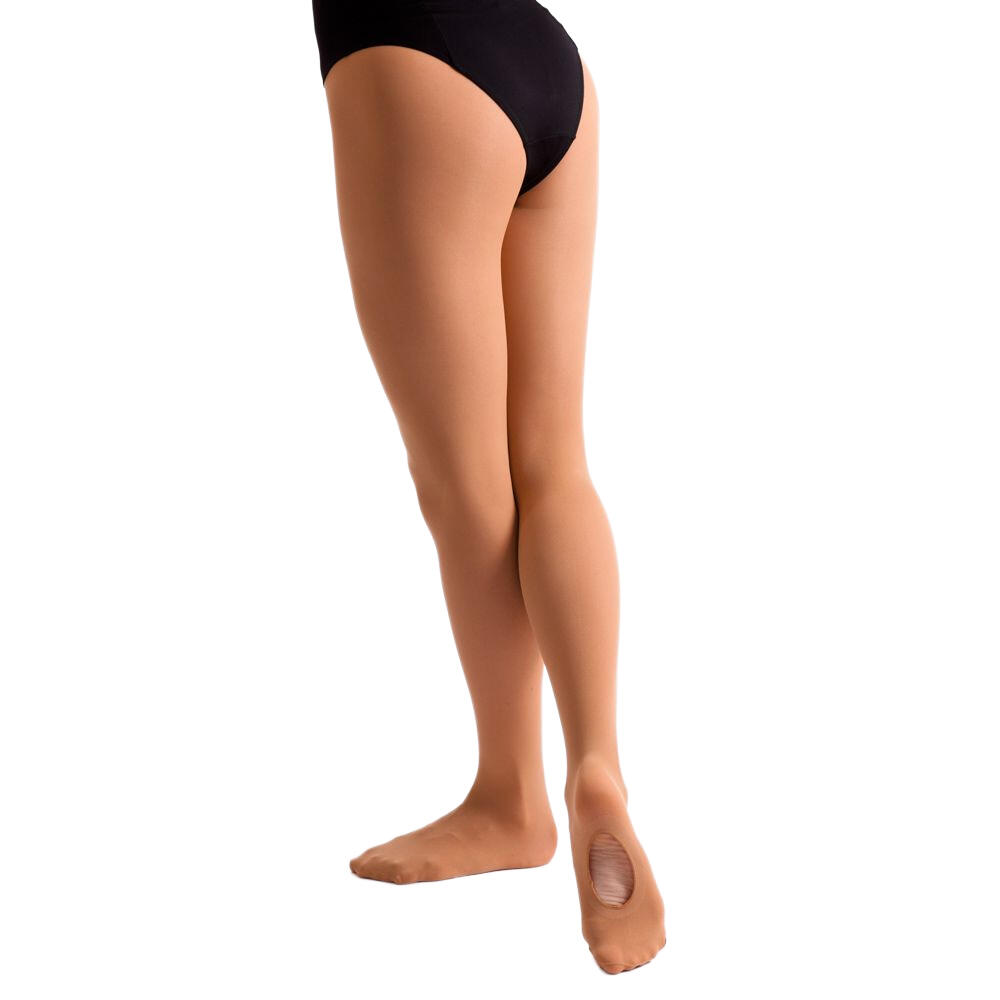 SILKY Childrens Girls Convertible Dance Ballet Tights (1 Pair) (Tan)