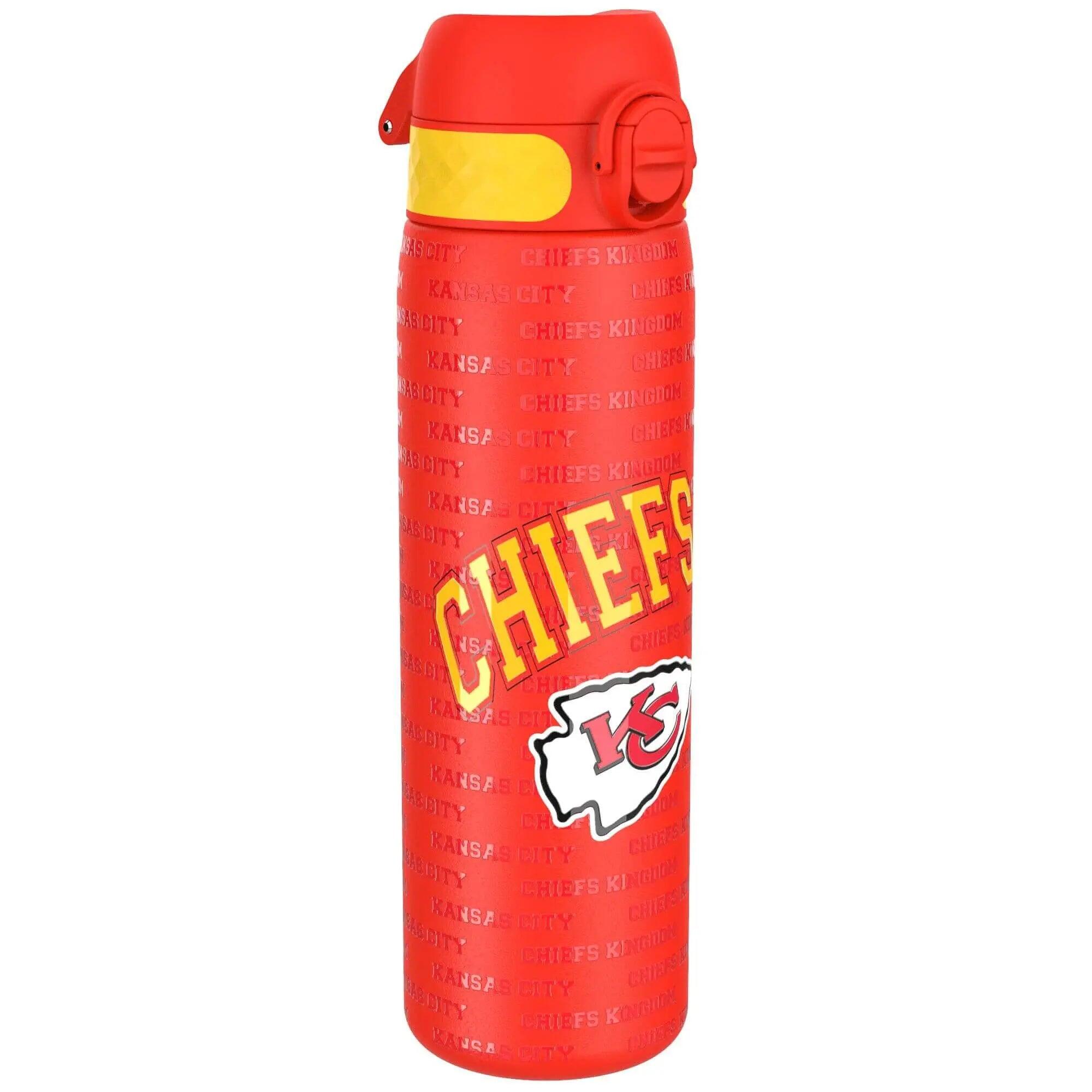 ION8 Leak Proof NFL Water Bottle, Stainless Steel, Kansas City Chiefs, 600ml (20oz)
