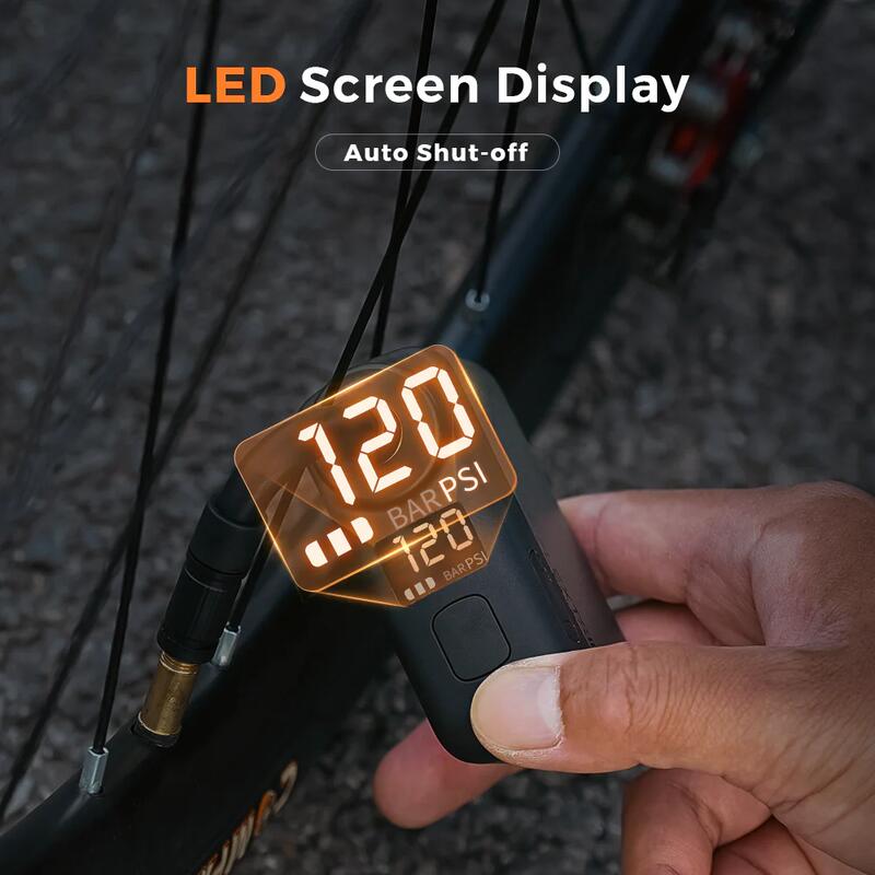 Tiny Bike Pump PRO, pompa bicicleta 120PSI, LED, valve Schrader, Presta, 450mAH
