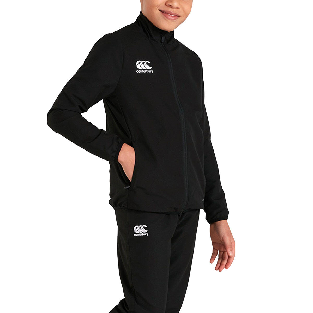 Childrens/Kids Club Track Jacket (Black) 3/4