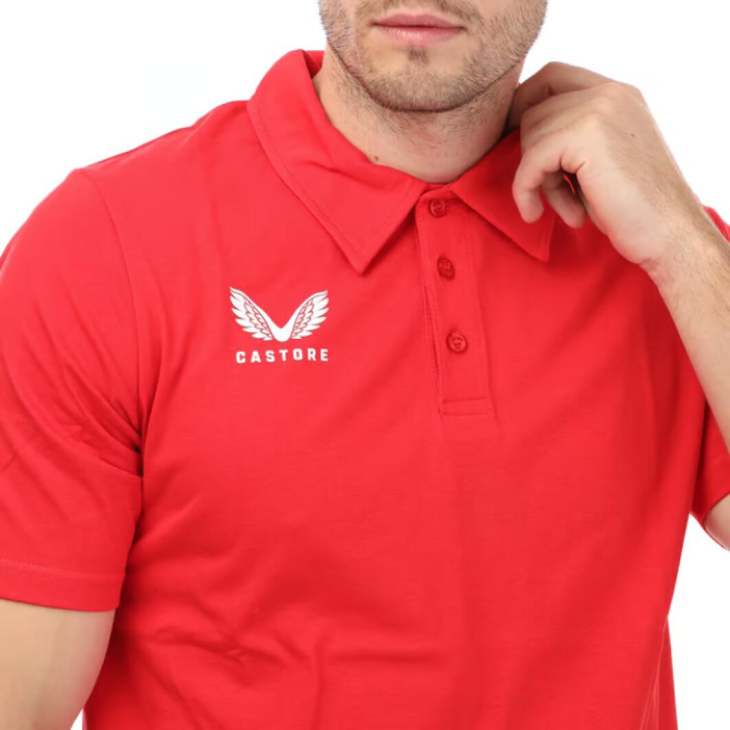 Castore Sportswear Polo Shirt Men's S/S Red Logo Top 3/3