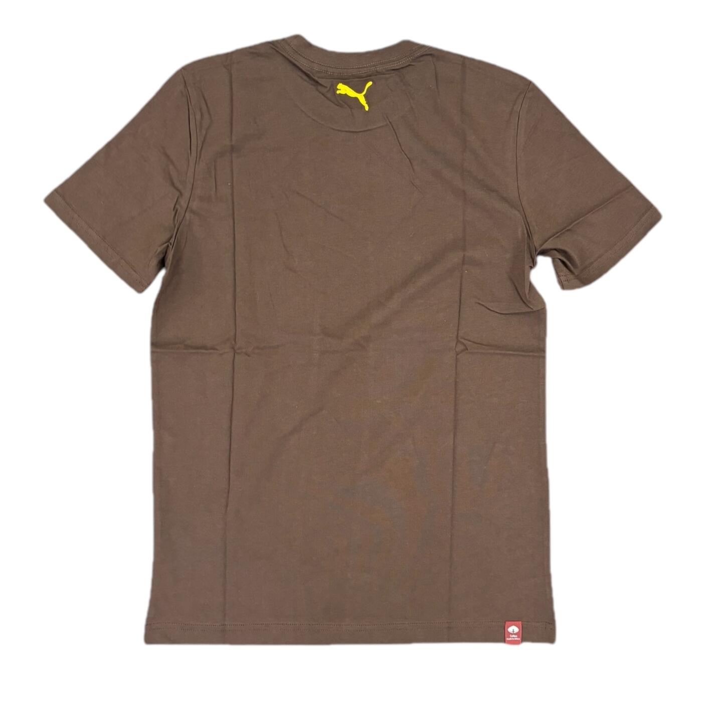 Puma Men's Brown T-Shirt Logo Top 3/3