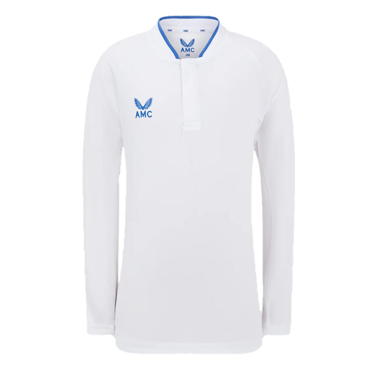 Castore AMC Polo Shirt Kid's Tennis Long Sleeve White Top 1/3