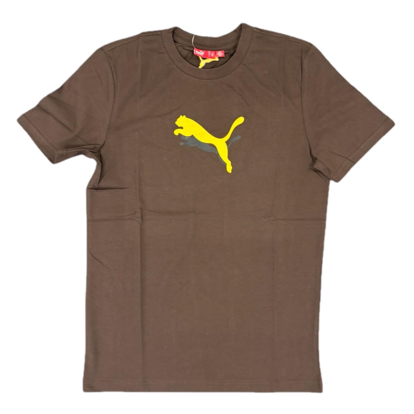 Puma Men's Brown T-Shirt Logo Top 2/3