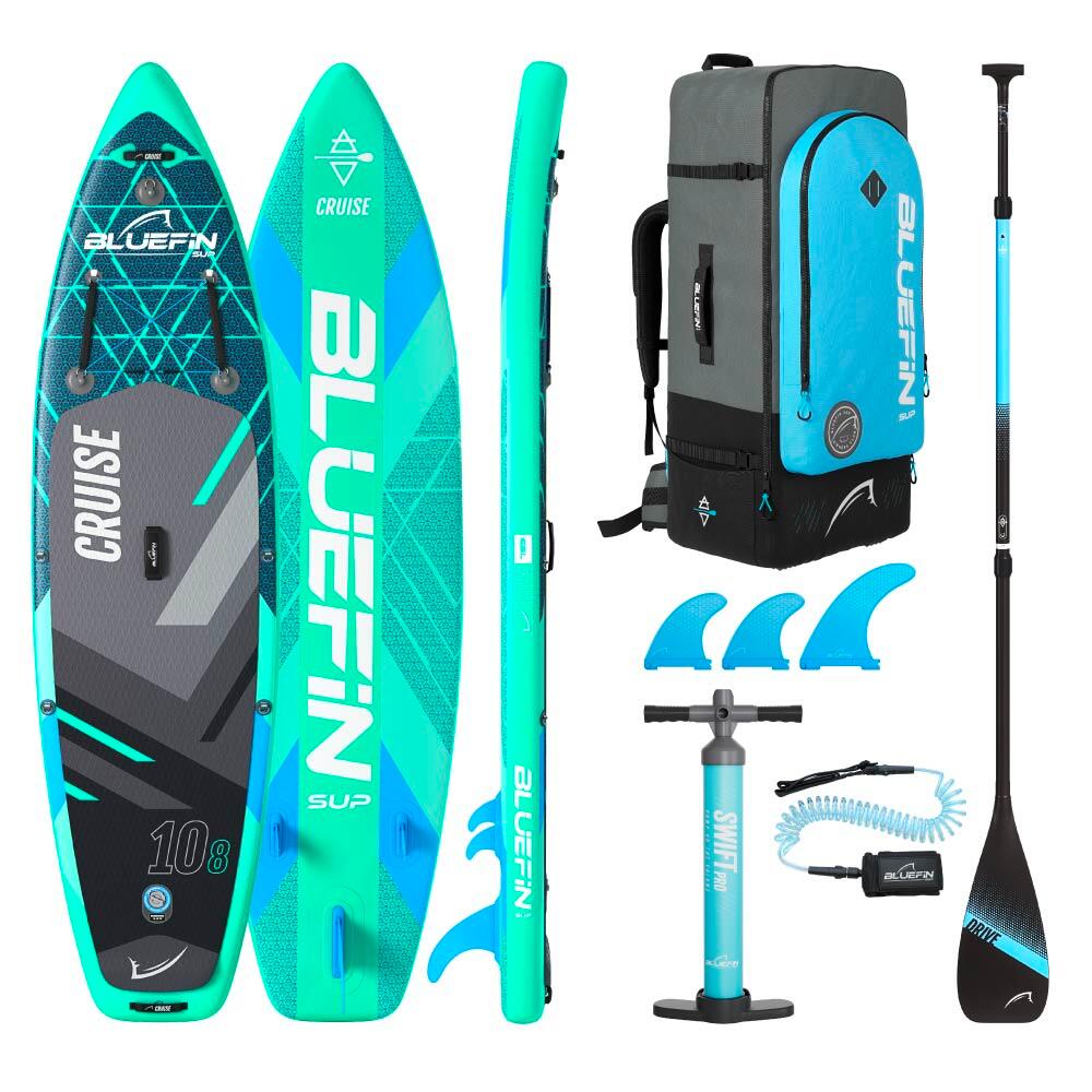 BLUEFIN SUP BLUEFIN Cruise 10'8" Inflatable Stand Up Paddle Board Set, Gecko Blue