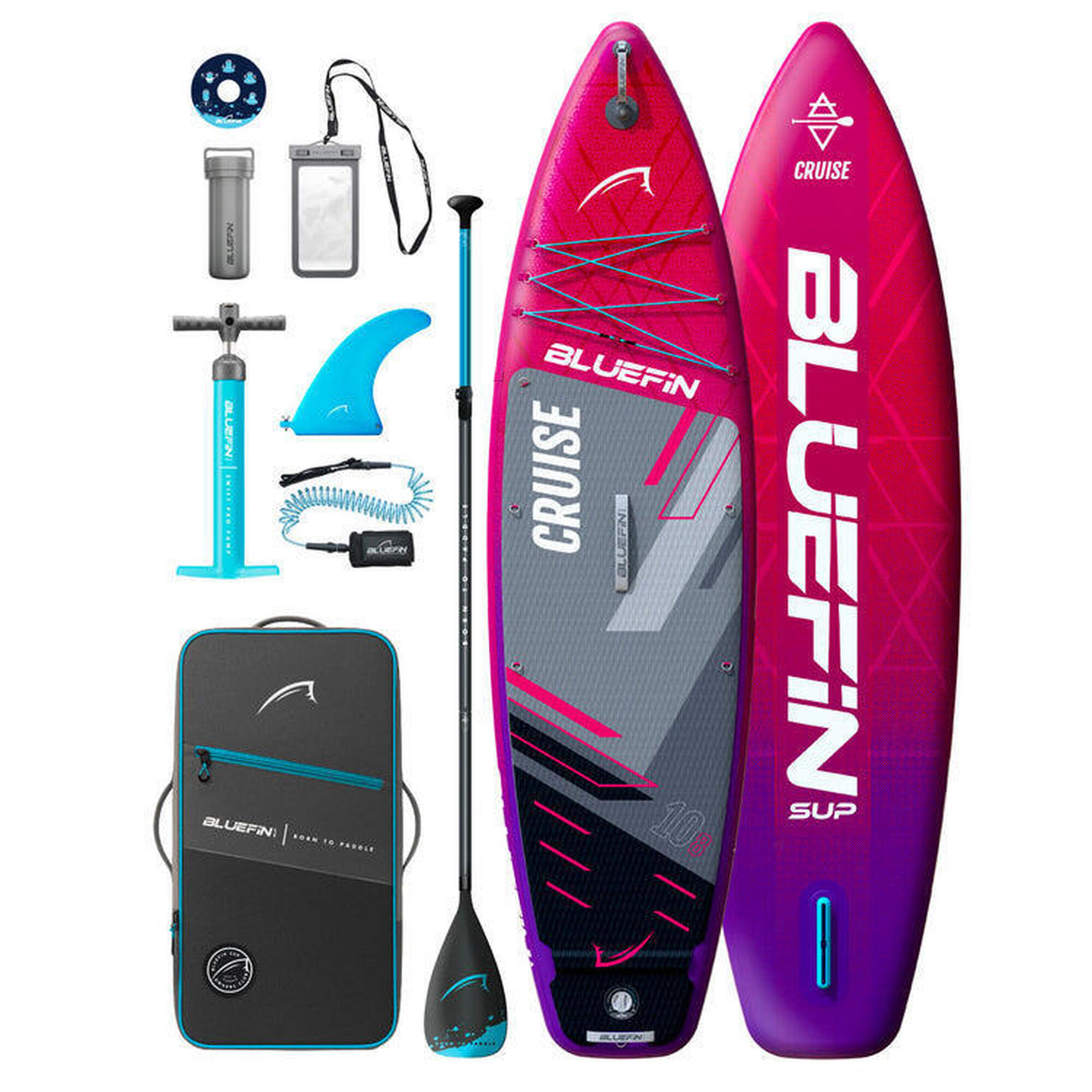 Bluefin Sup - Gamme De Paddleboards Gonflables Bluefin Sup Cruise 10'8 - Red Current - Planche De Stand Up Paddle - Rouge|violet - Decathlon