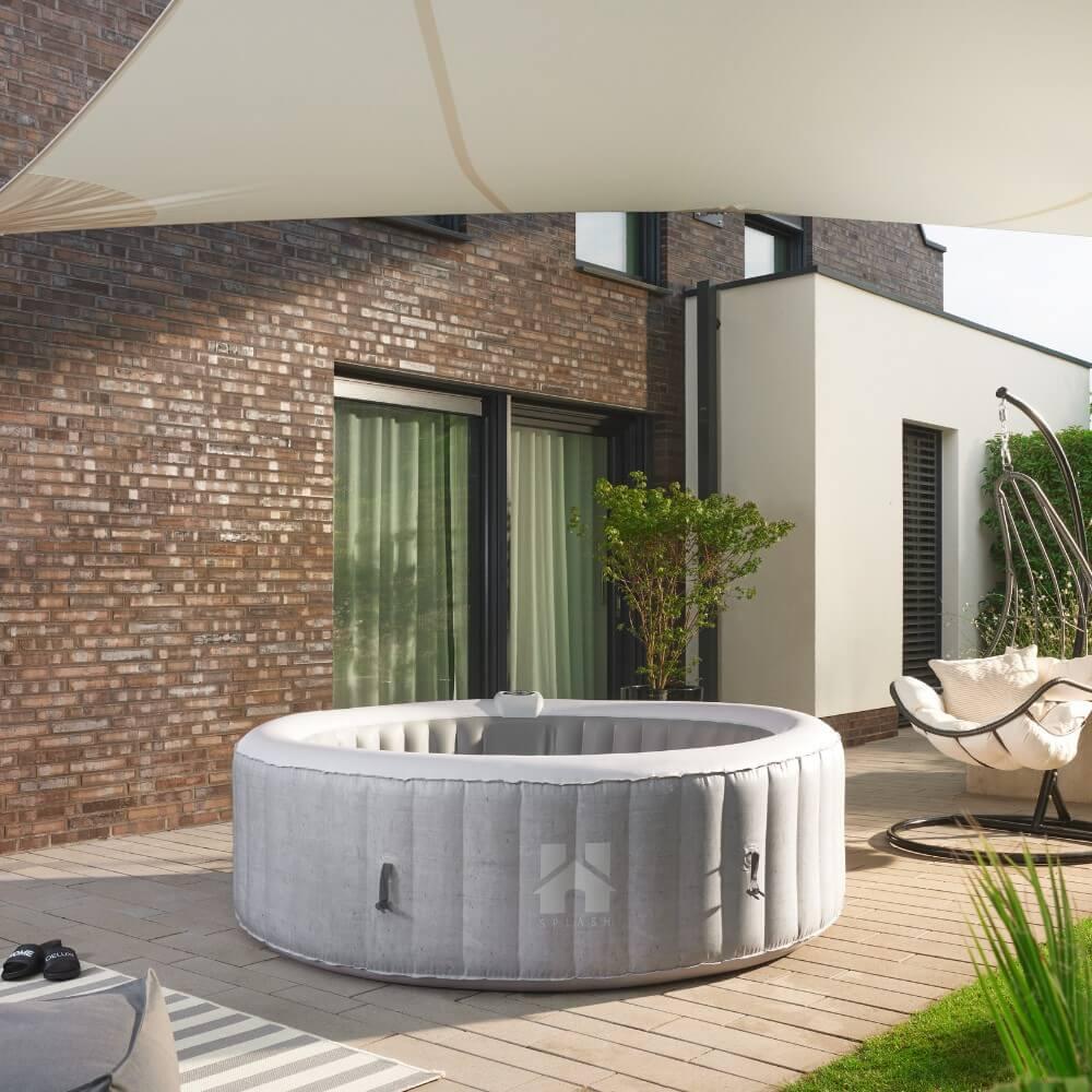Spa gonflable extérieur SPLASH Ø208 cm, 6 pers., finition béton, avec couverture 2/7