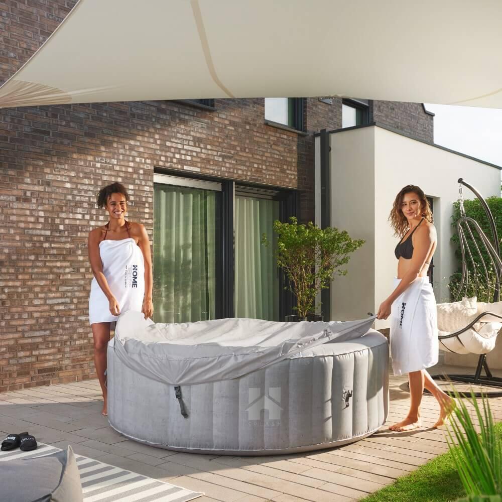 Spa gonflable extérieur SPLASH Ø208 cm, 6 pers., finition béton, avec couverture 6/7