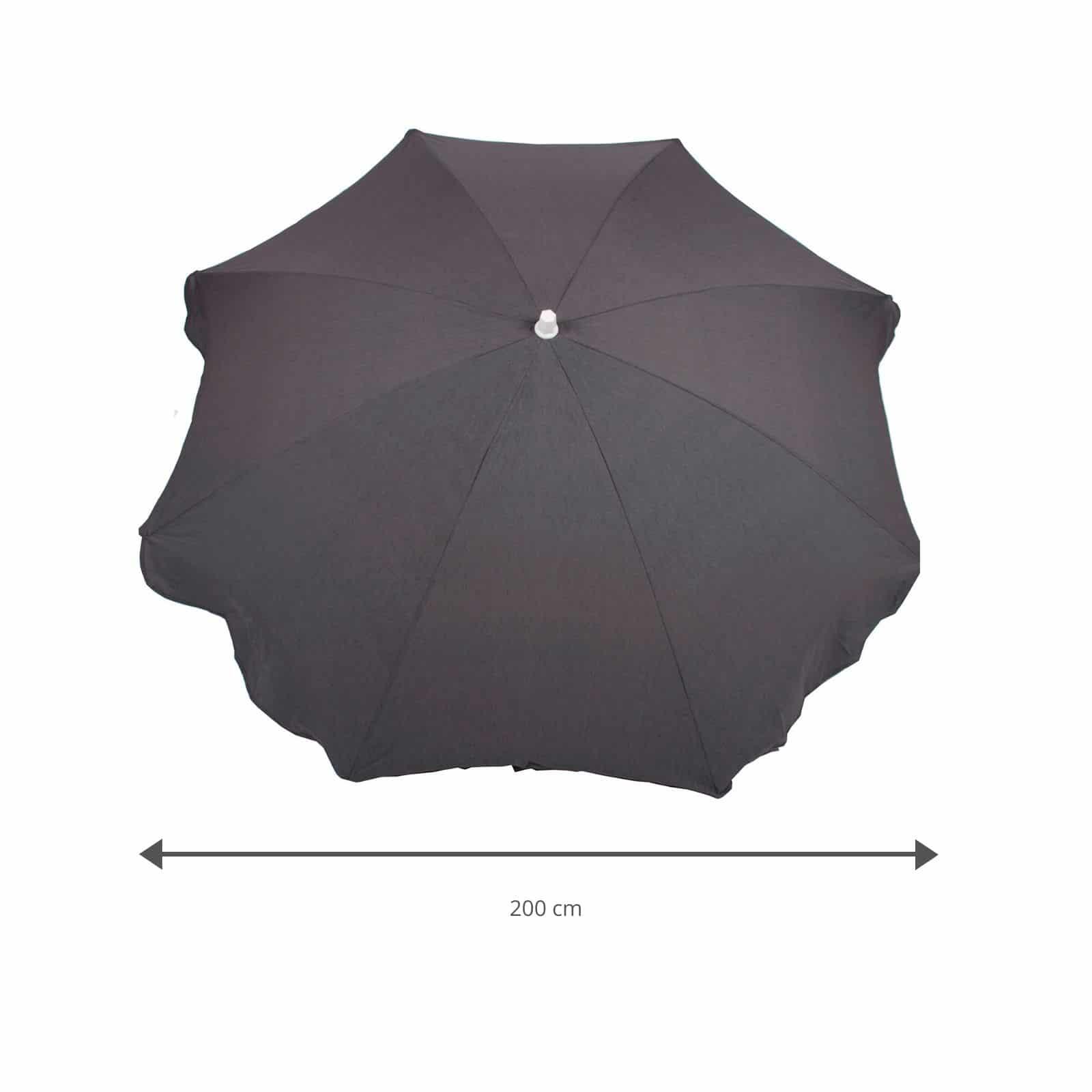 Parasol de Jardín en Aluminio Chillvert Gandía Ø200 cm Gris Anti UV 25 Loneta An 3/3