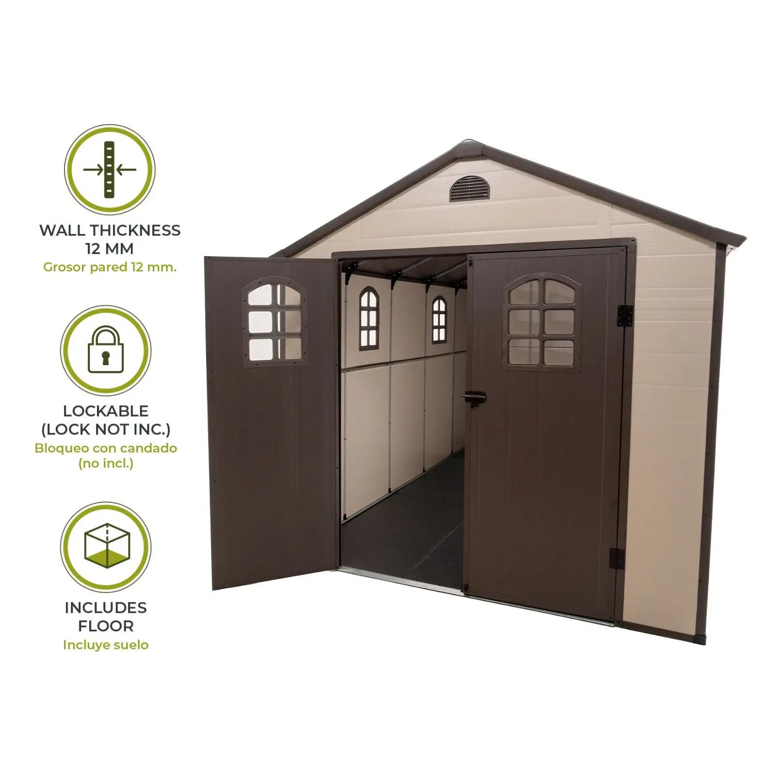 Caseta de Resina Gardiun Alessia E - 11 m² 241x456x238 cm con Suelo y Ventanas B 5/5