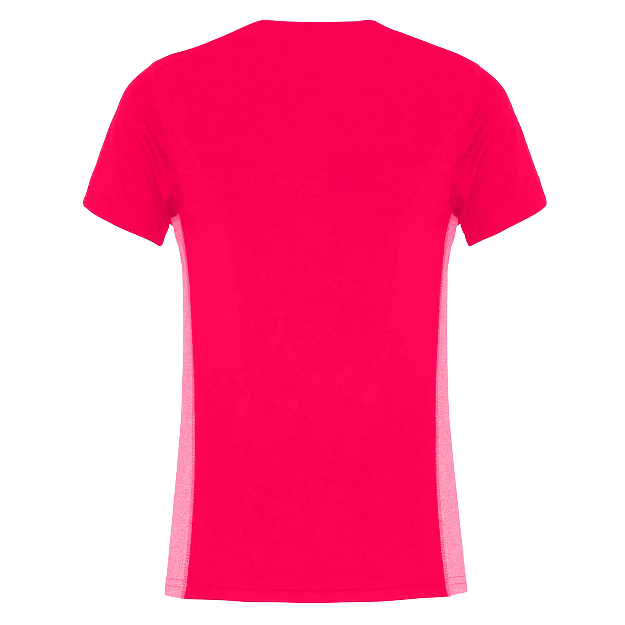 Womens/Ladies Contrast Panel Performance TShirt (Hot Pink/Pink Melange) 2/2