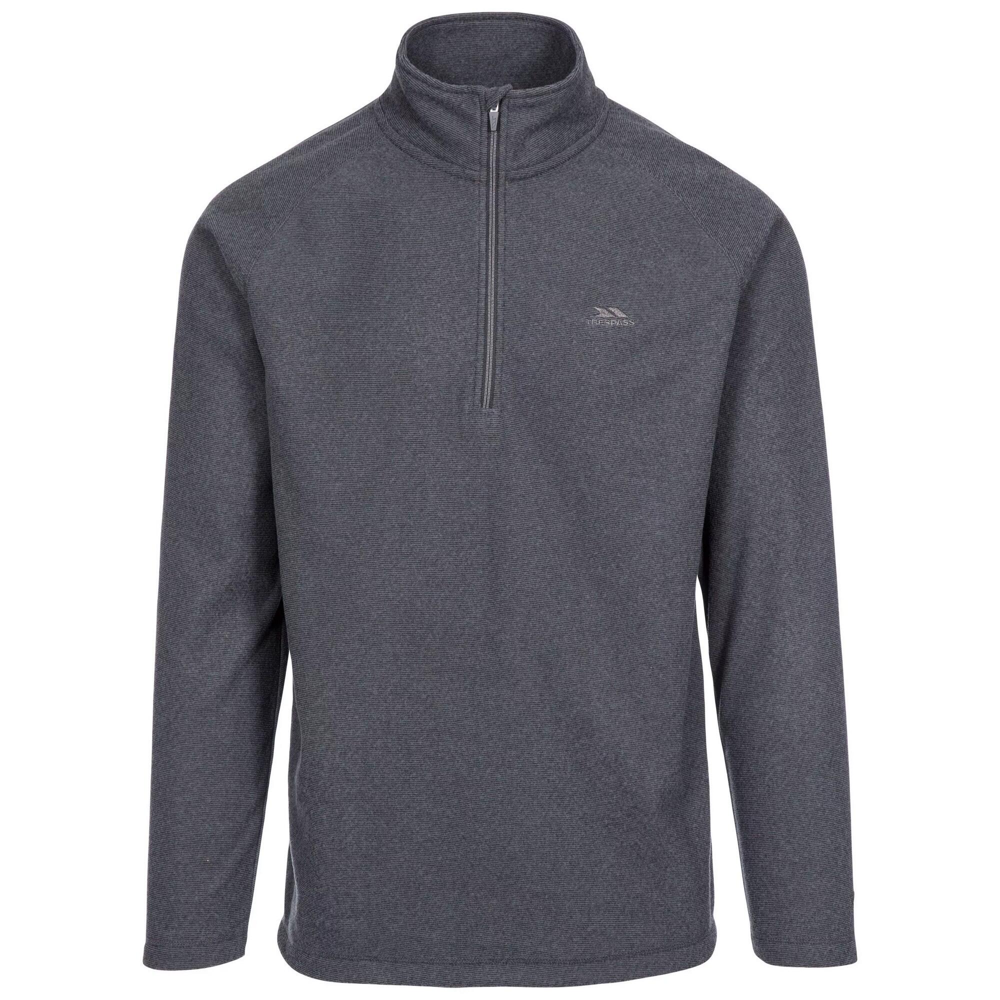 TRESPASS Mens Keynote Anti Pilling 1/4 Zip Fleece Top (Charcoal)