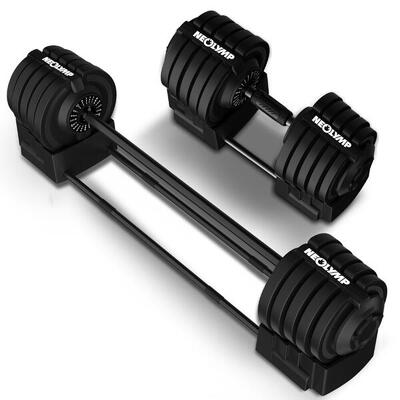 2 in 1 Hanteln Set 2-40kg – Verstellbare Kurzhanteln & Langhantel – Hantelset