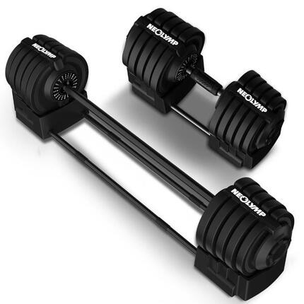 Zestaw hantli 2 w 1 2–40 kg – Regulowane hantle i sztanga – Zestaw hantli