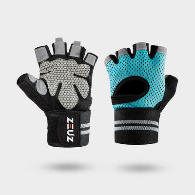 Zeuz sport & fitness handschoenen dames & heren – blauw & zwart - maat m