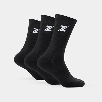 Zeuz sokken 3-pack - sportsokken heren & dames - zwart - medium