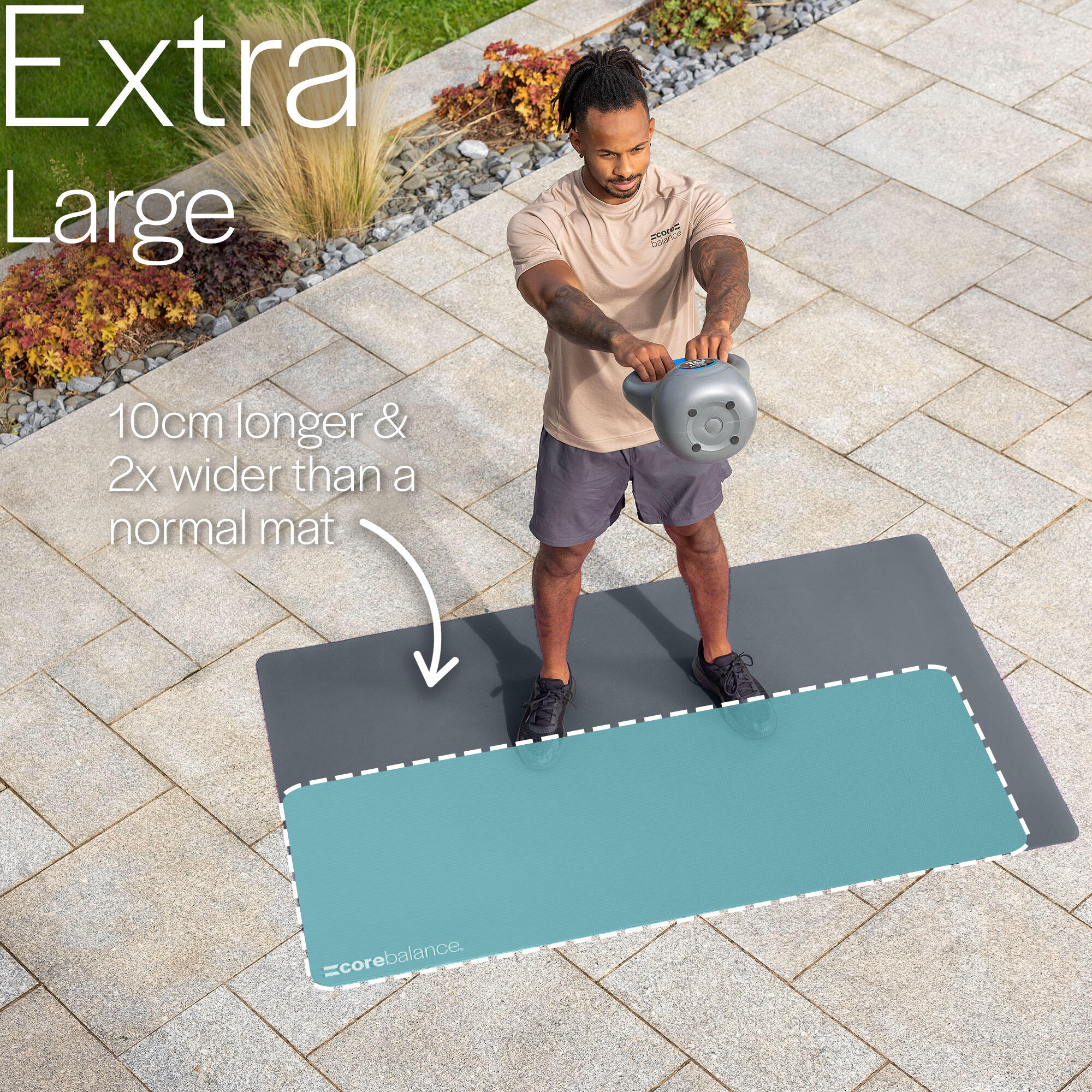 Extra Large Exercise Mat 6mm Thick TPE Yoga Fitness 183cm x 116cm Core Balance 3/6