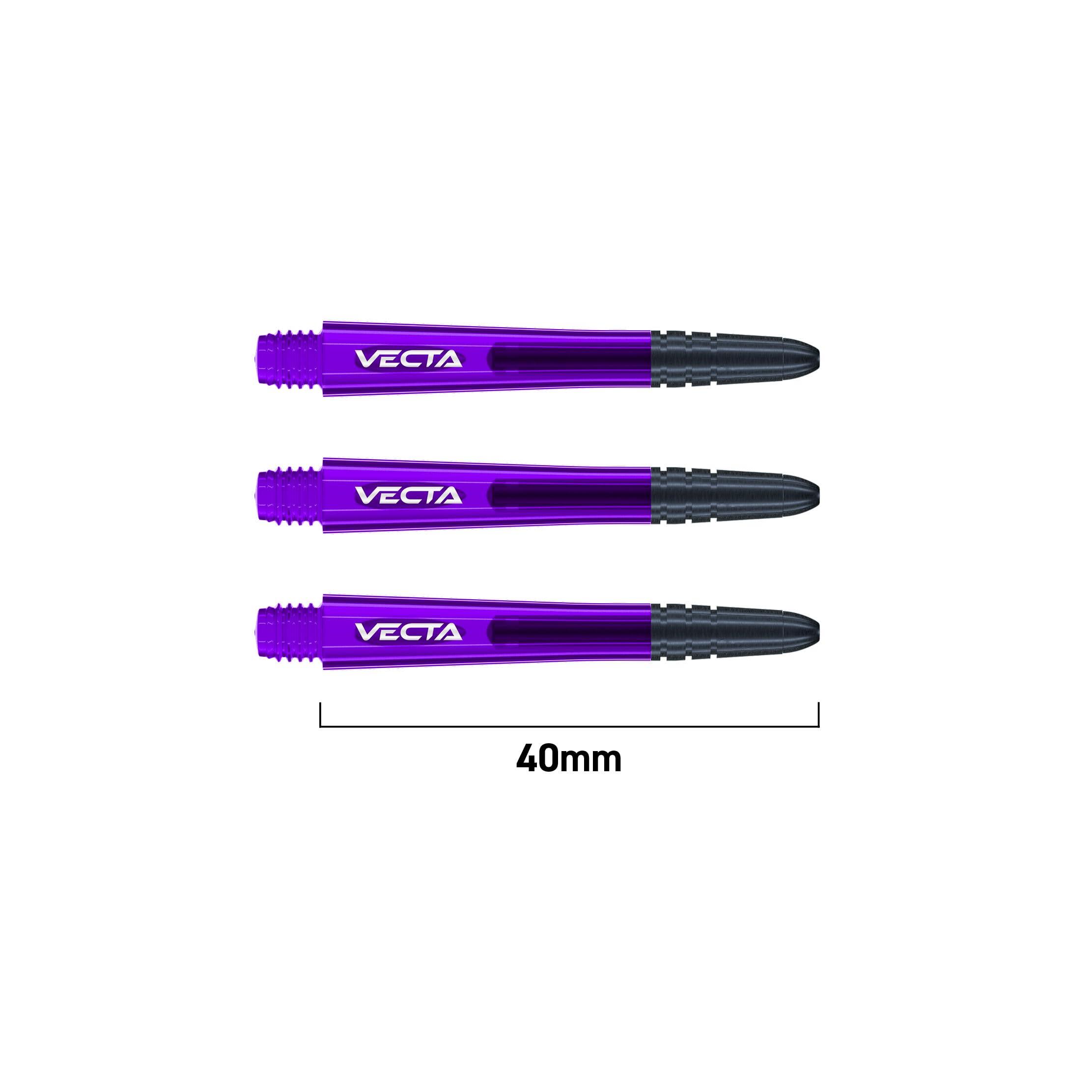 WINMAU Vecta Dart Stems - 1 Set (3 Shafts in total) - Purple & Black Medium 2/4
