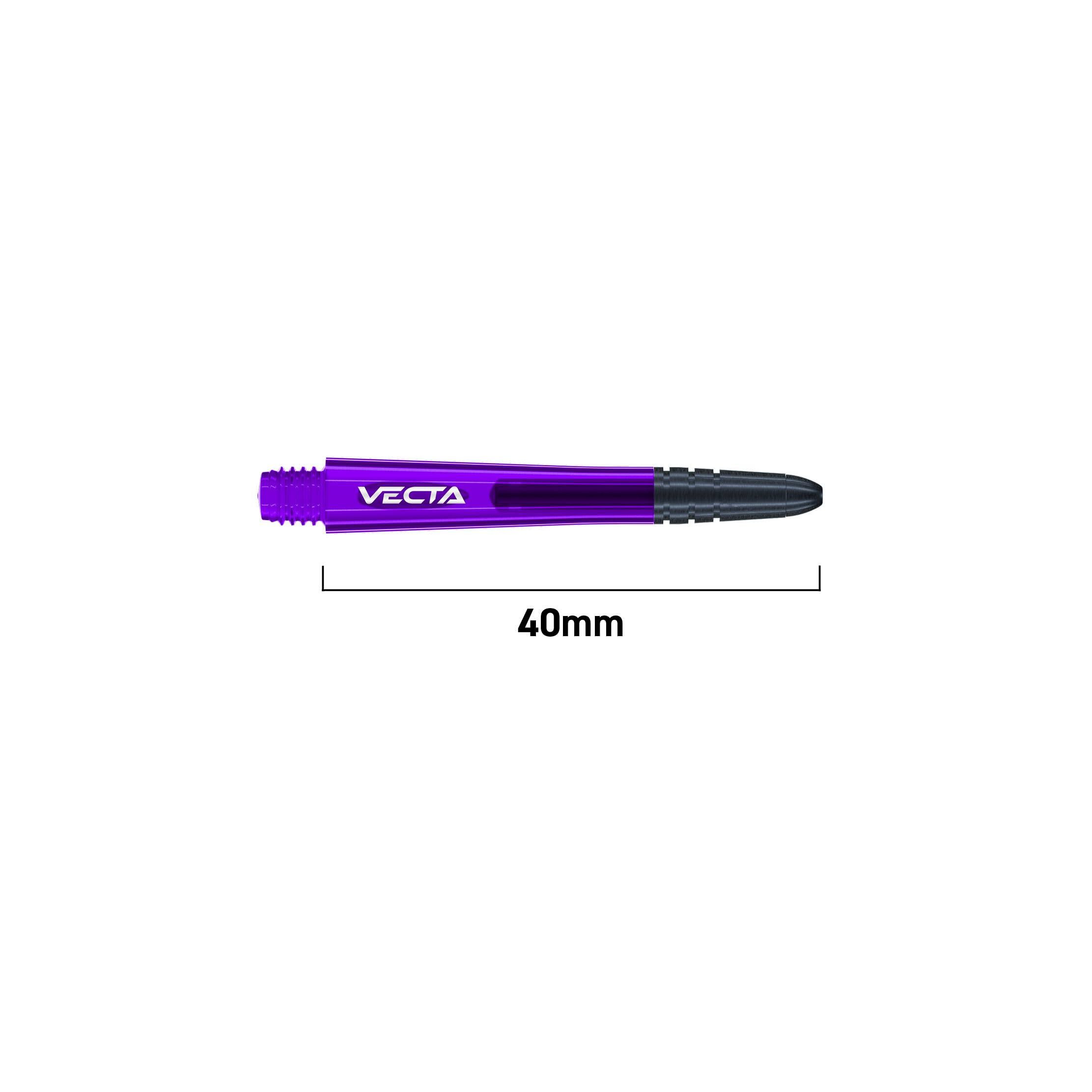 WINMAU Vecta Dart Stems - 1 Set (3 Shafts in total) - Purple & Black Medium 3/4