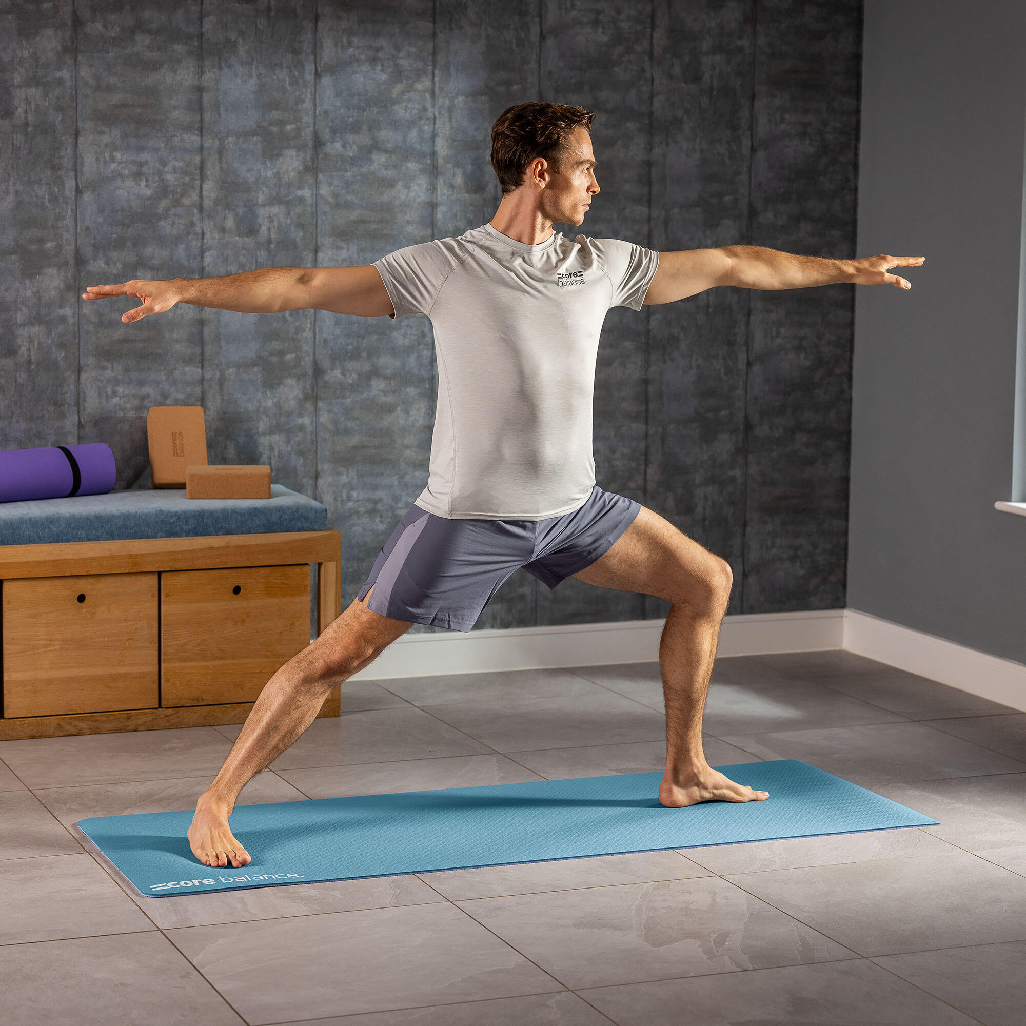 Yoga Exercise Mat 6mm TPE Foam With Carry Strap Core Balance Fitness 2/6