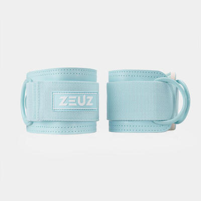 Zeuz 2 stuks enkelband fitness – ankle cuff strap – kabelmachine – blauw