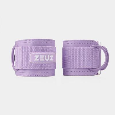 Zeuz 2 stuks enkelband fitness – ankle cuff strap – kabelmachine – paars