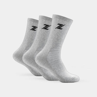 Zeuz sokken 3-pack - sportsokken heren & dames - grijs - medium