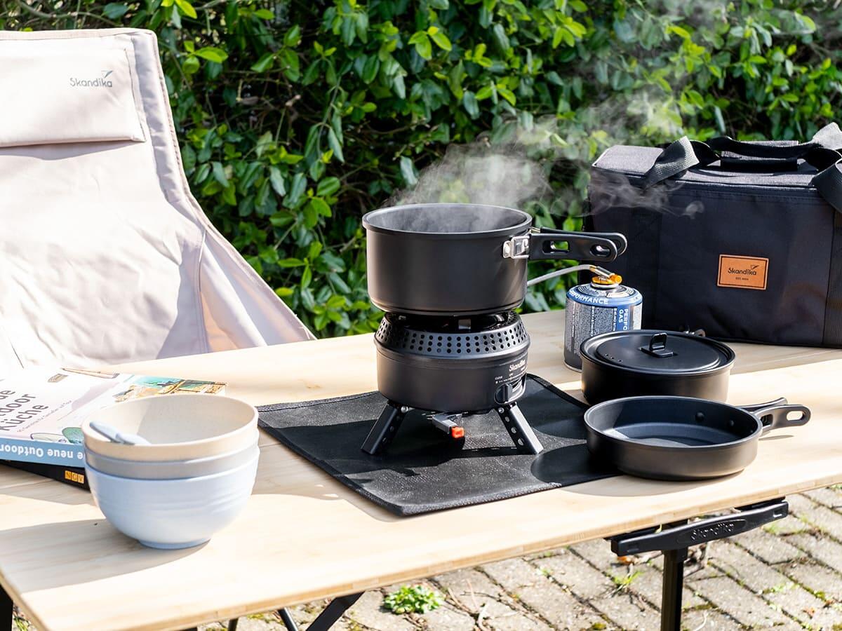 Campingfornuis Rask Set - Hybride kooktoestel - 2 in 1 met elektriciteit of gas 5/7