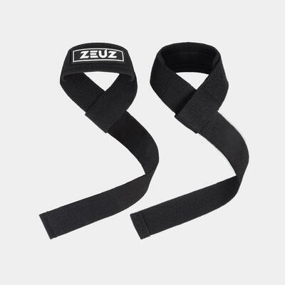Zeuz 2 stuks lifting & weightlifting straps – sport wraps - zwart