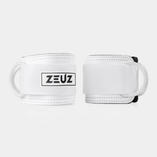 ZEUZ 2 Stuks Enkelband Fitness – Ankle Cuff Band – Kabelmachine – Wit & Zwart