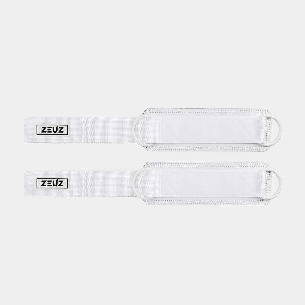 ZEUZ Cinta de Tornozelo Fitness de 2 Peças – Máquina de Cabo – Branco e Preto 3/7