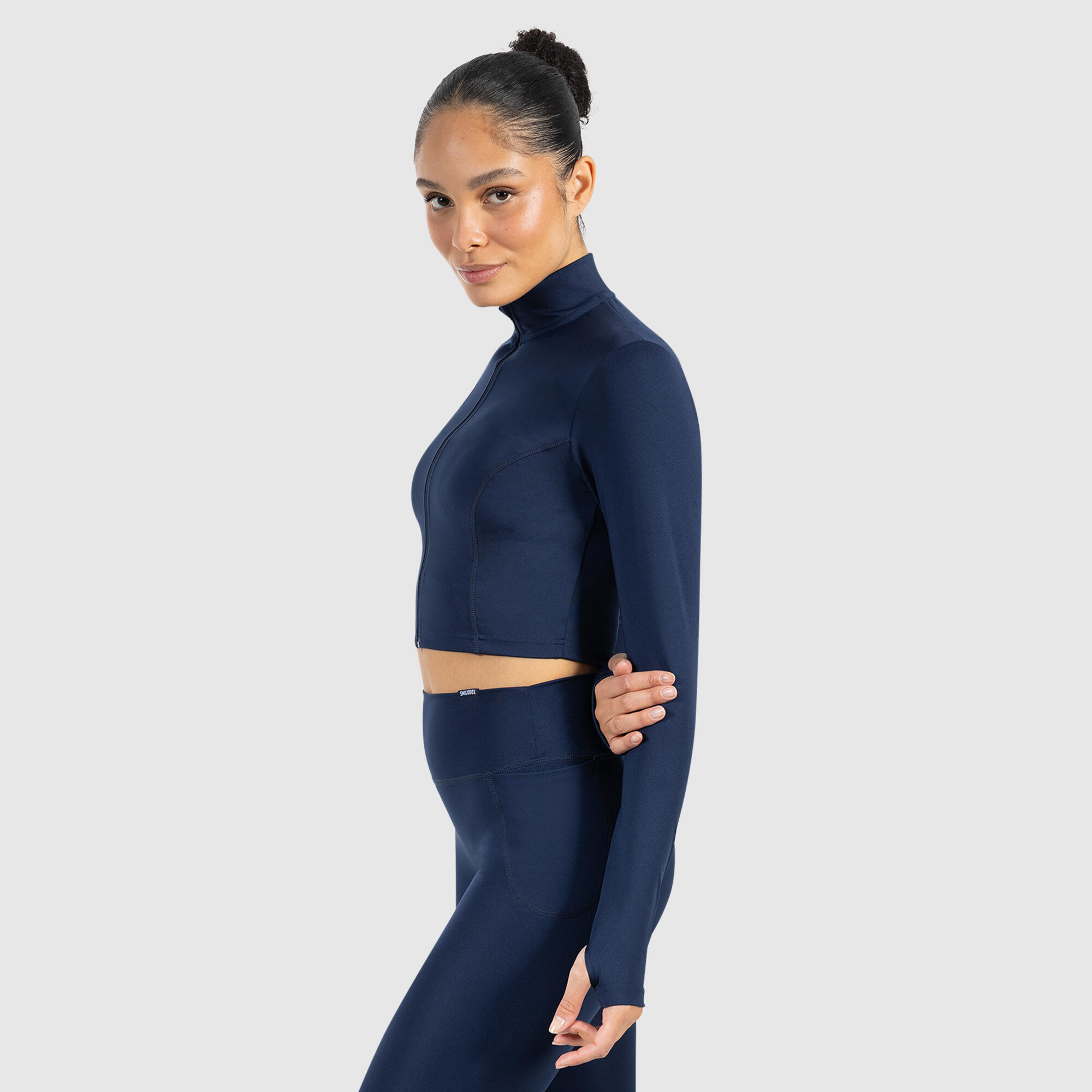 Damen Crop Jacke Nilai Marineblau 2/5