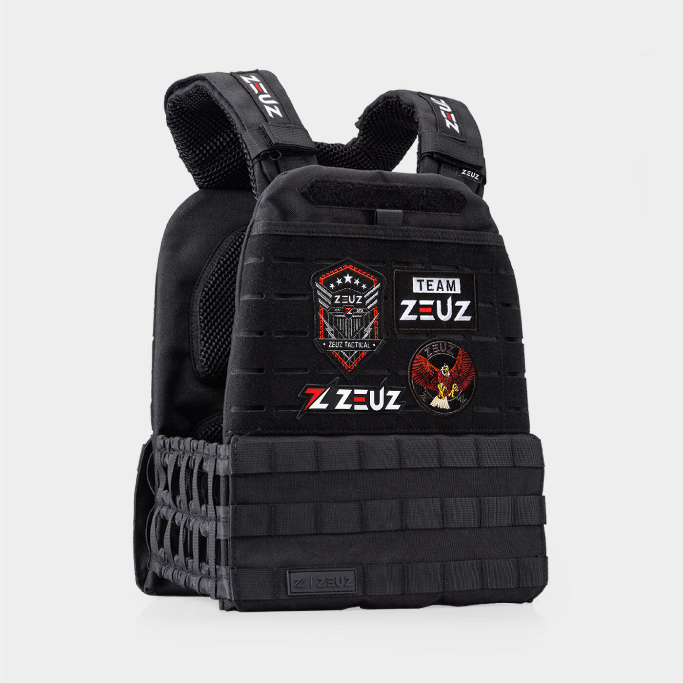 ZEUZ ZEUZ Gewichtsvest 16,5 KG – Tactical Weighted Vest – 19 Standen - Zwart