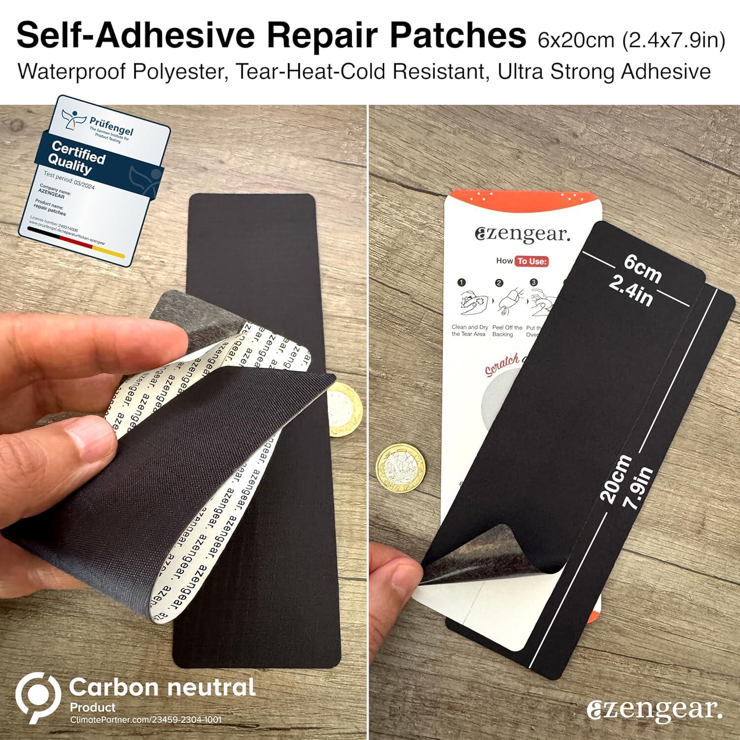 aZengear Self-Adhesive, Tear-Cold-Heat-Resistant Repair Patches (2 Pack) 2/9