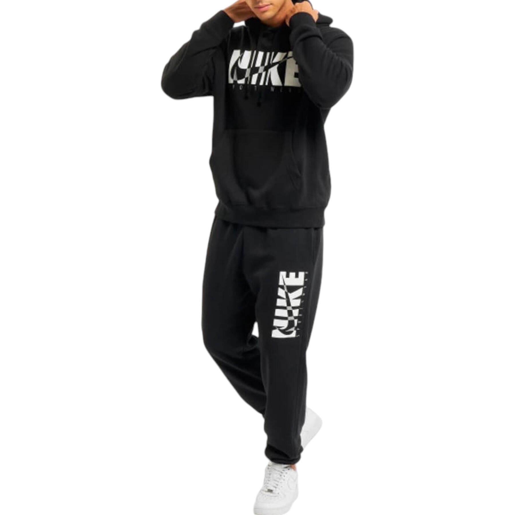 Nike Mens Full Tracksuits Sweat Black Sports Gym Pullover Hoodie Running Jogger 1/6