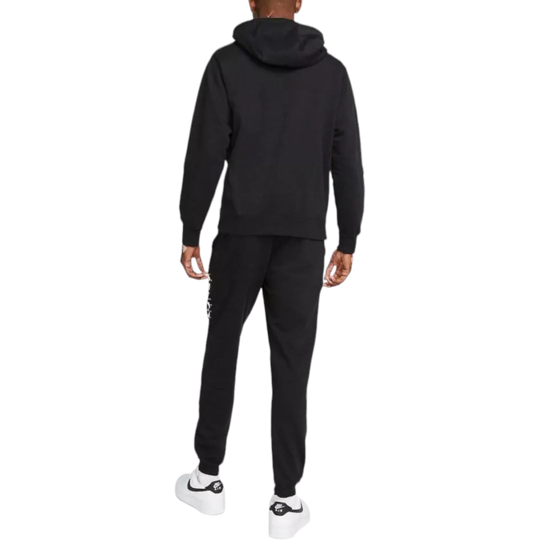 Nike Mens Full Tracksuits Sweat Black Sports Gym Pullover Hoodie Running Jogger 5/6