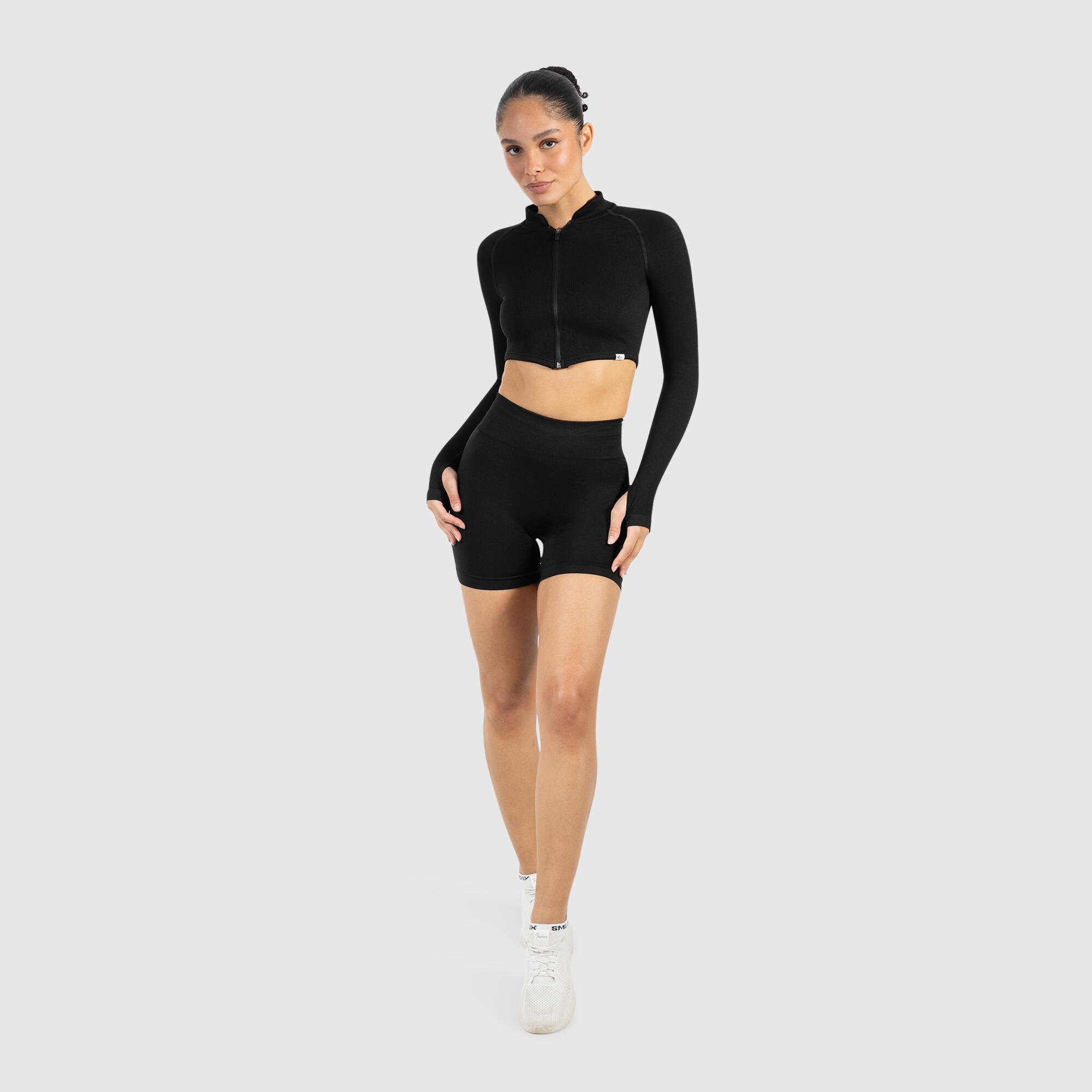 Damen Crop Jacke Harly Schwarz 3/5